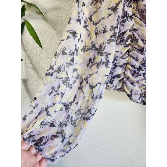 Free People Women's Boho Flowy Floral Blouse- M - Picture 6 of 7